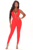 Sexy red jumpsuit